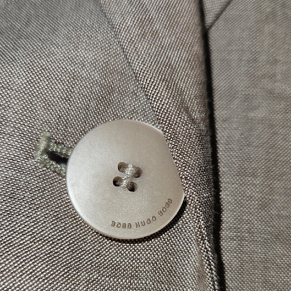 BOSS Hugo Boss Women’s Beige Virgin Wool Blend Blazer Jacket Tailored - Picture 13 of 15